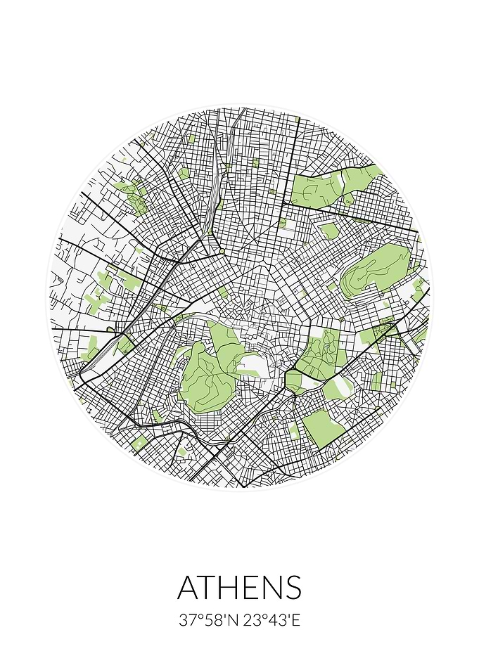 Athens Circle City Map