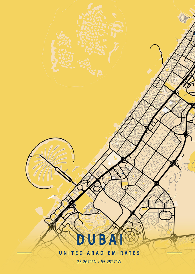 Dubai Yellow City Map