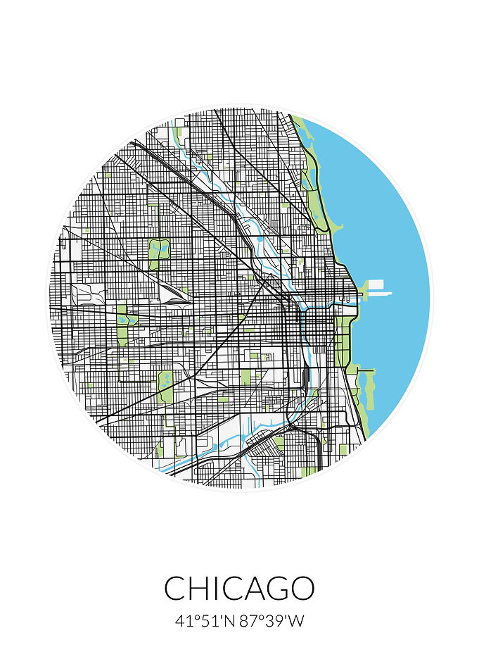 Chicago Circle City Map