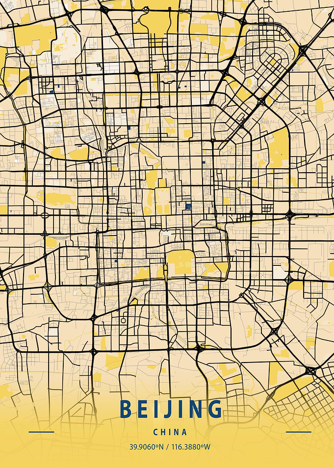Beijing Yellow City Map