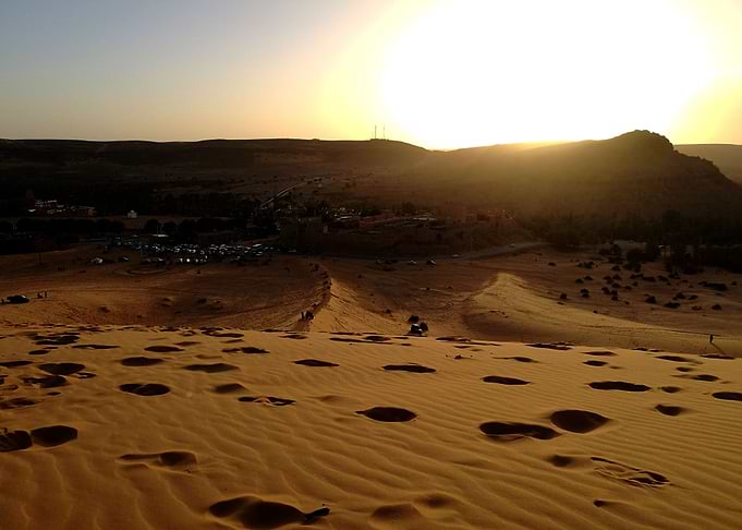 Sunset on top of a dune