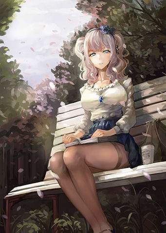 Cute Girl Reading a Book