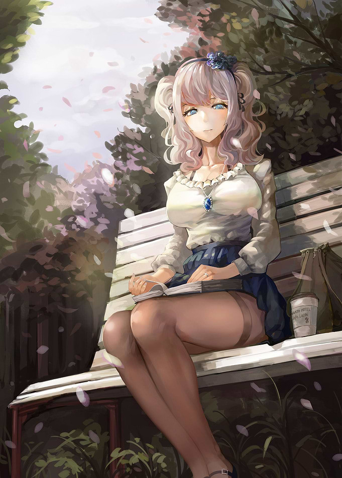 Cute Girl Reading a Book