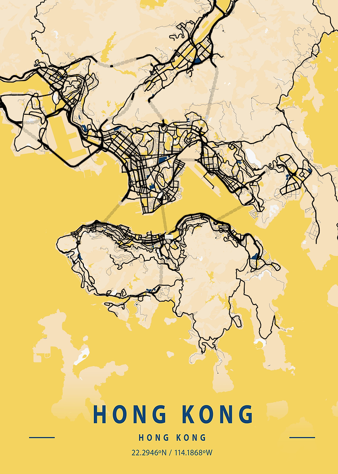 Hong Kong Yellow City Map