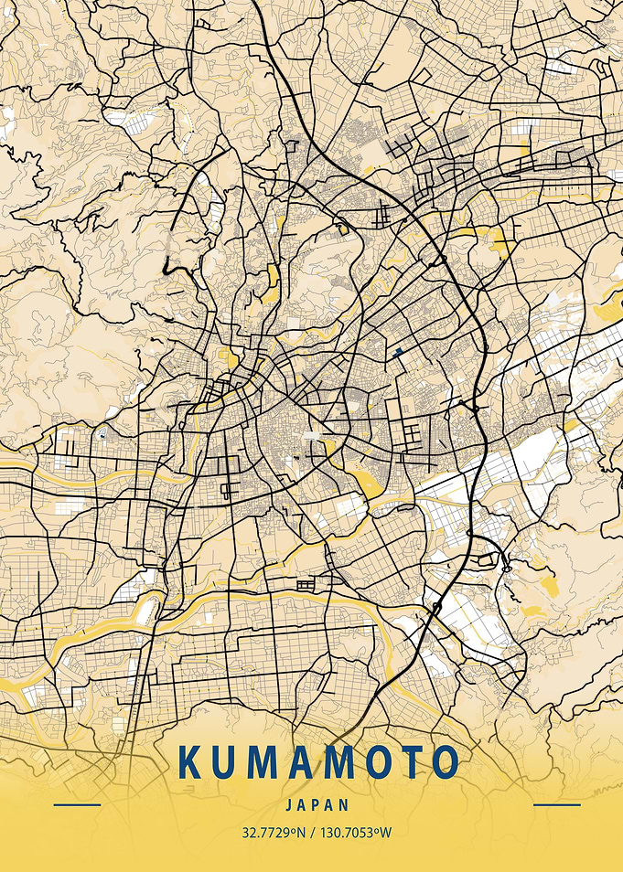 Kumamoto Yellow City Map