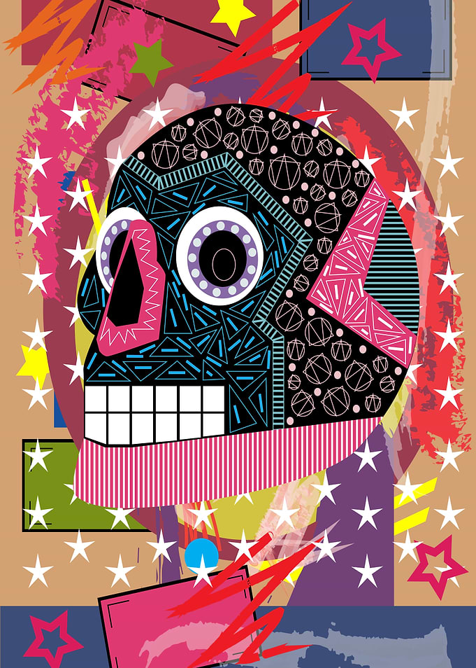 Mexican sugar skull on the