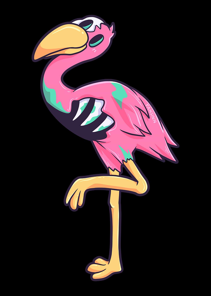 Flamingo pink zombie monst