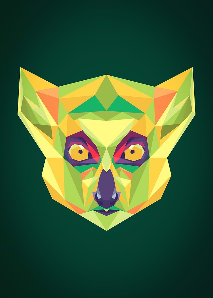 Lemur in lowpoly art