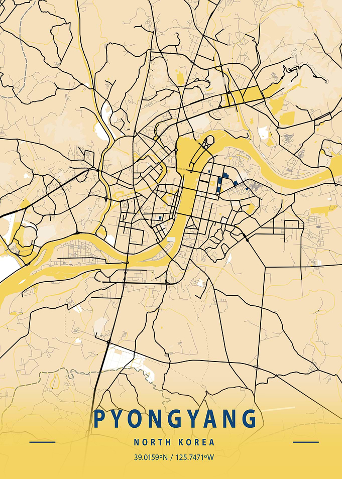 Pyongyang Yellow City Map