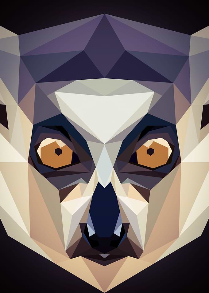 Lemur in lowpoly art