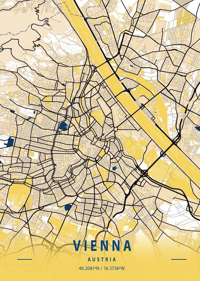 Vienna Yellow City Map