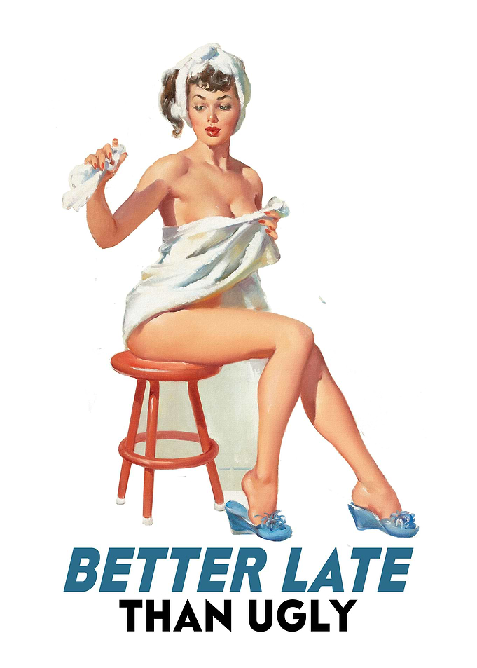 BETTER LATE Towel Retro