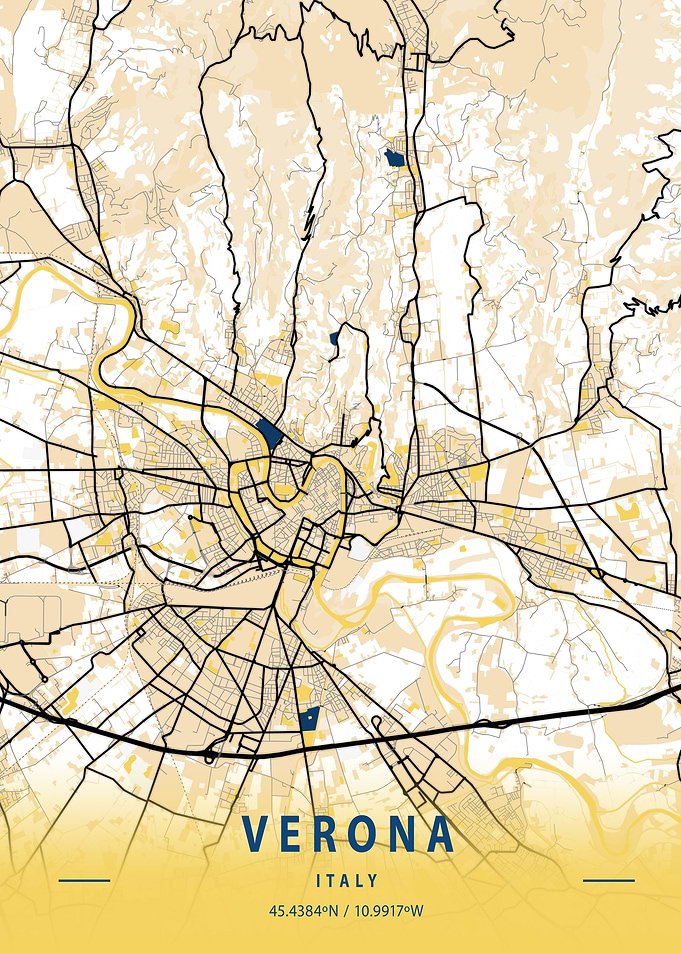 Verona Yellow City Map
