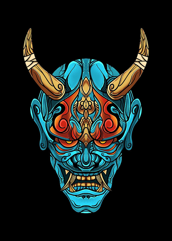 Blue Hanya Mask