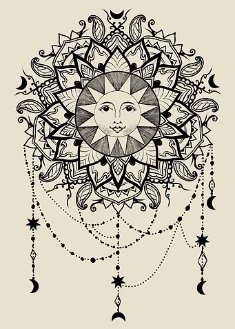 Sun Moon And Stars Mandala