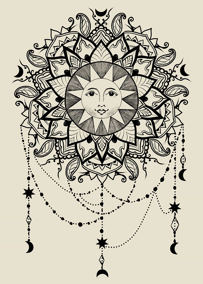 Sun Moon And Stars Mandala