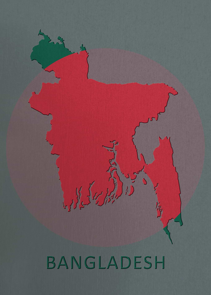 Bangladesh Flag Map