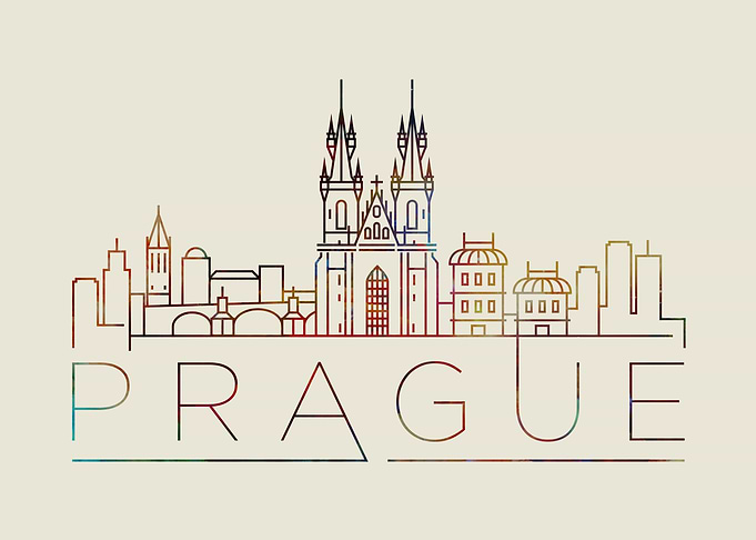 Prague Thin Line City