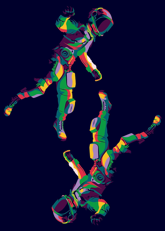 Astronauts hovering