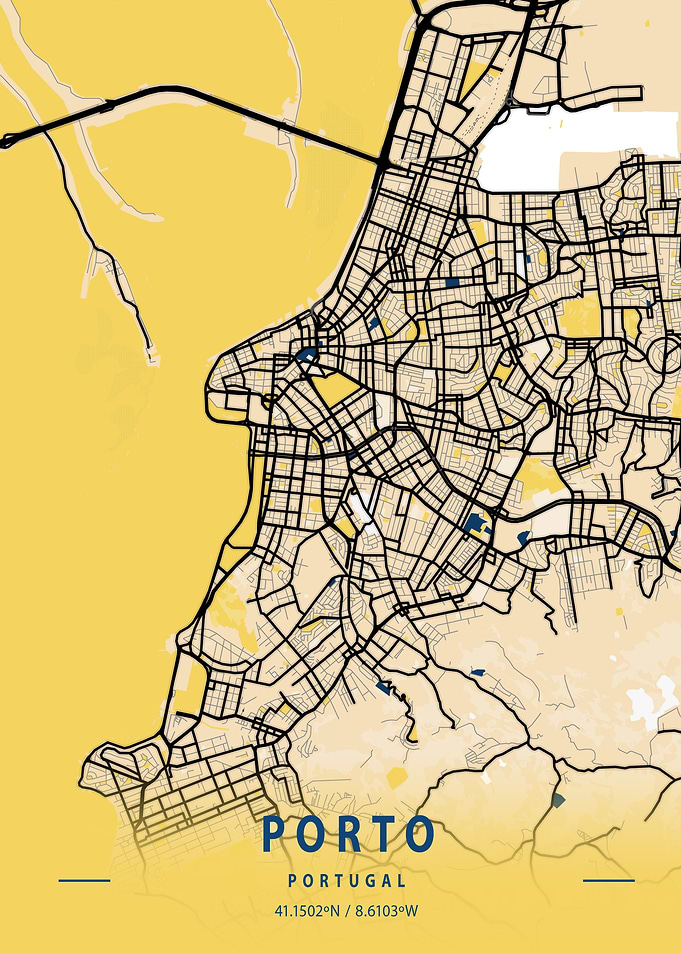 Porto Yellow City Map