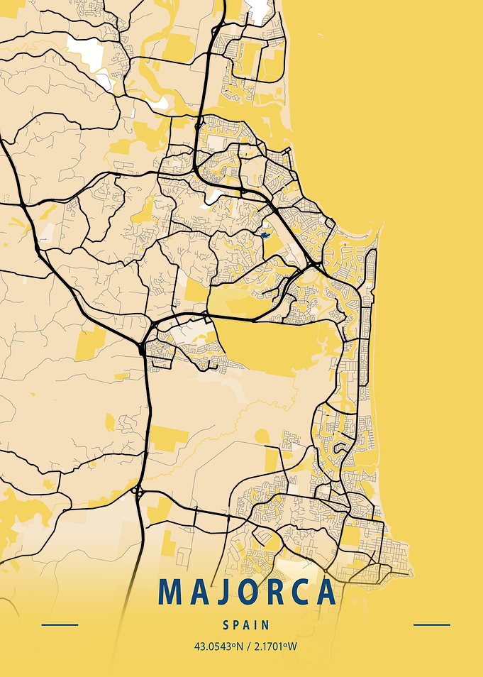 Majorca Yellow City Map