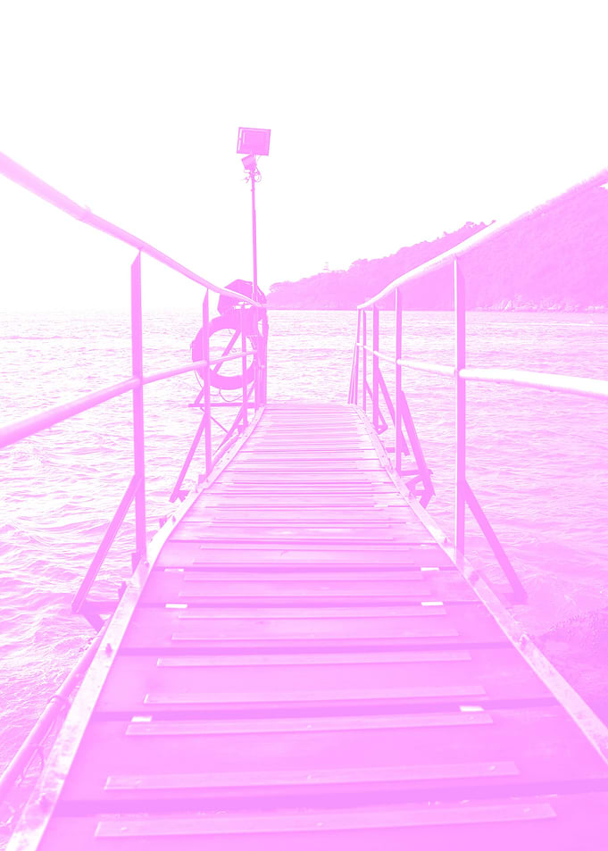 Pink Bridge Sea Poster
