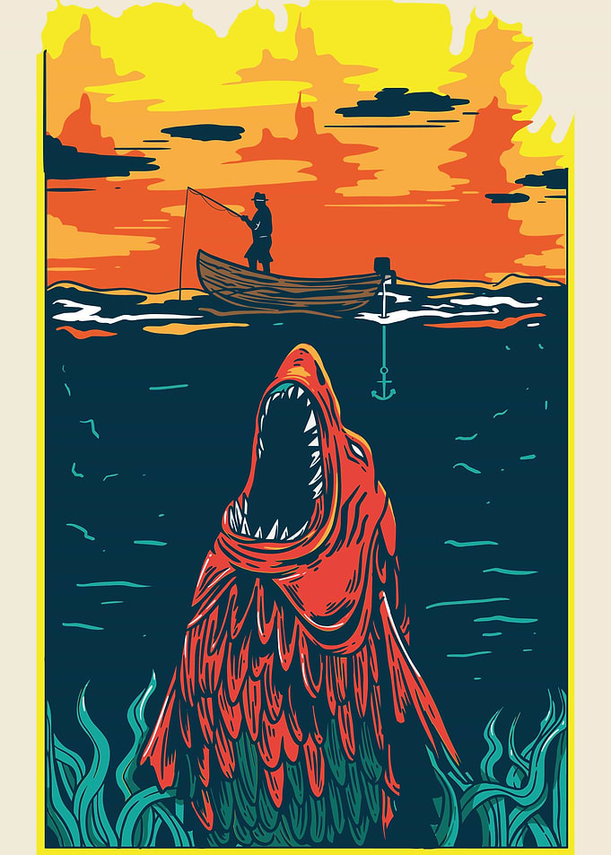 Scary Kraken Fisherman