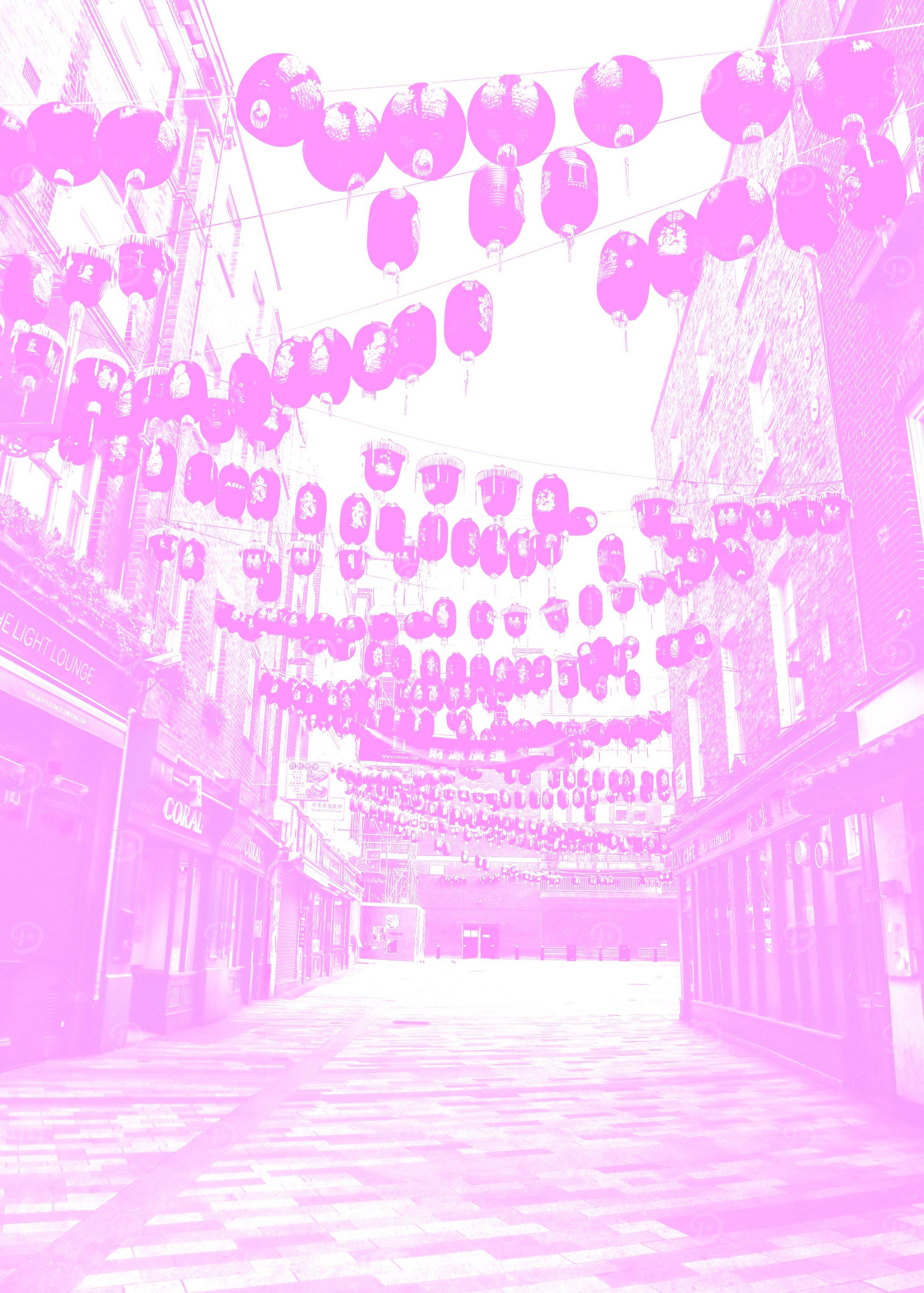 Pink China Town Poster