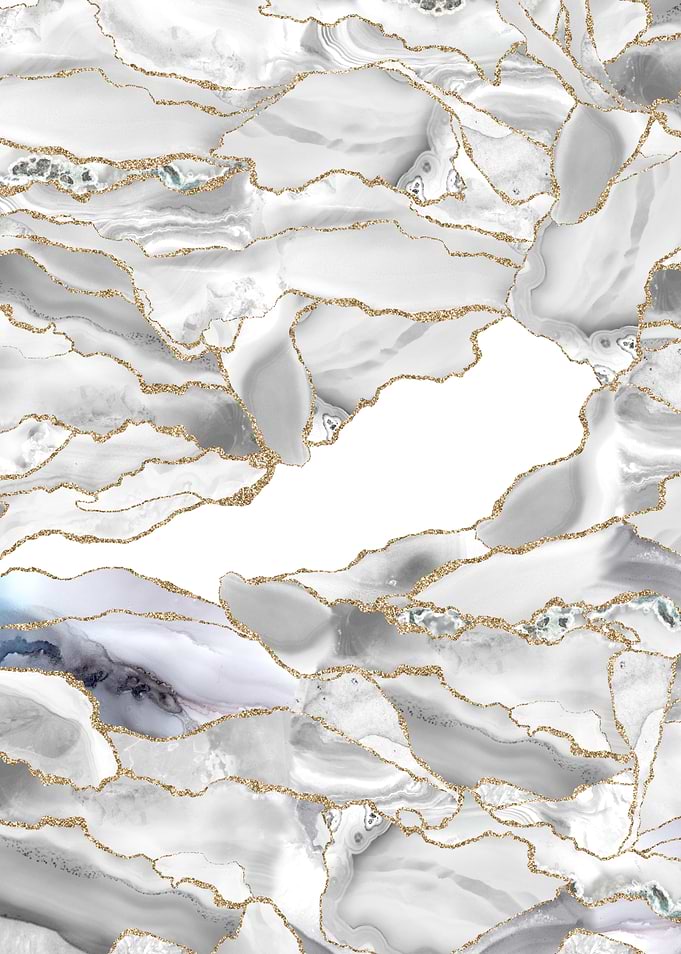 White Gold Glitter Agate