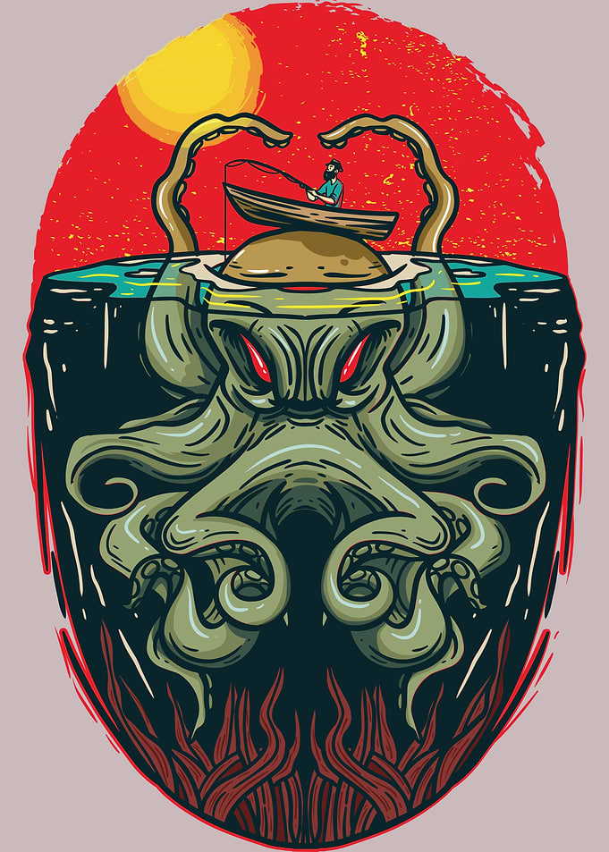 Scary Kraken Fisherman