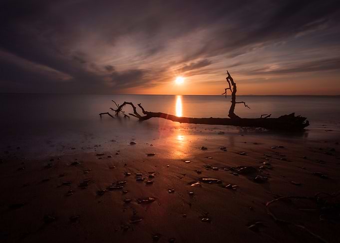 Sunset on Sker Beach