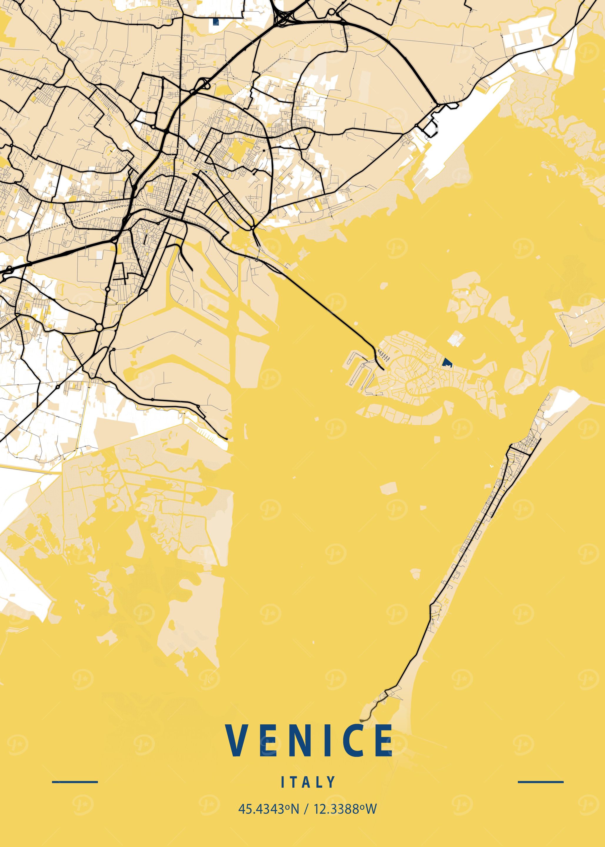 Venice Yellow City Map
