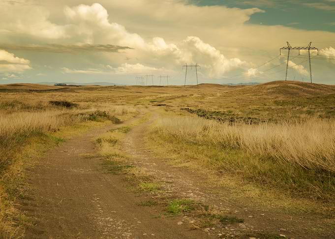 Moody skies and steppe