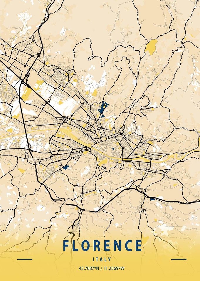 Florence Yellow City Map