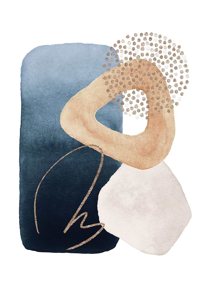 Watercolor Shape in Navy 5