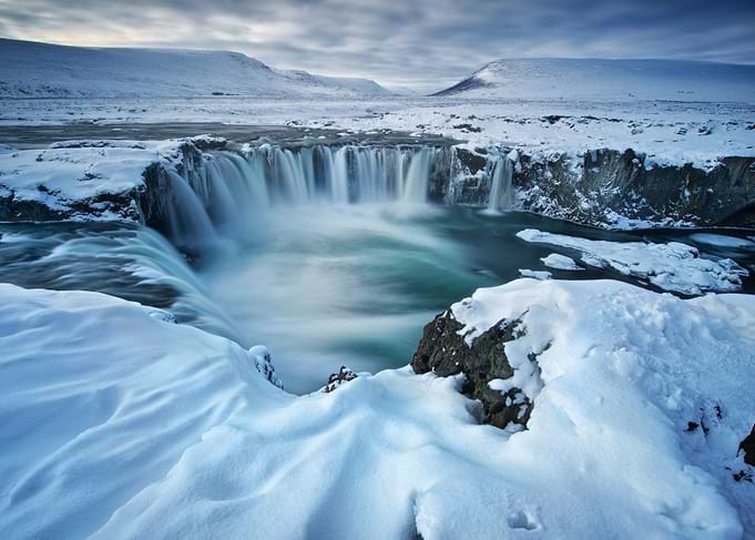 Waterfall Iceland Winter