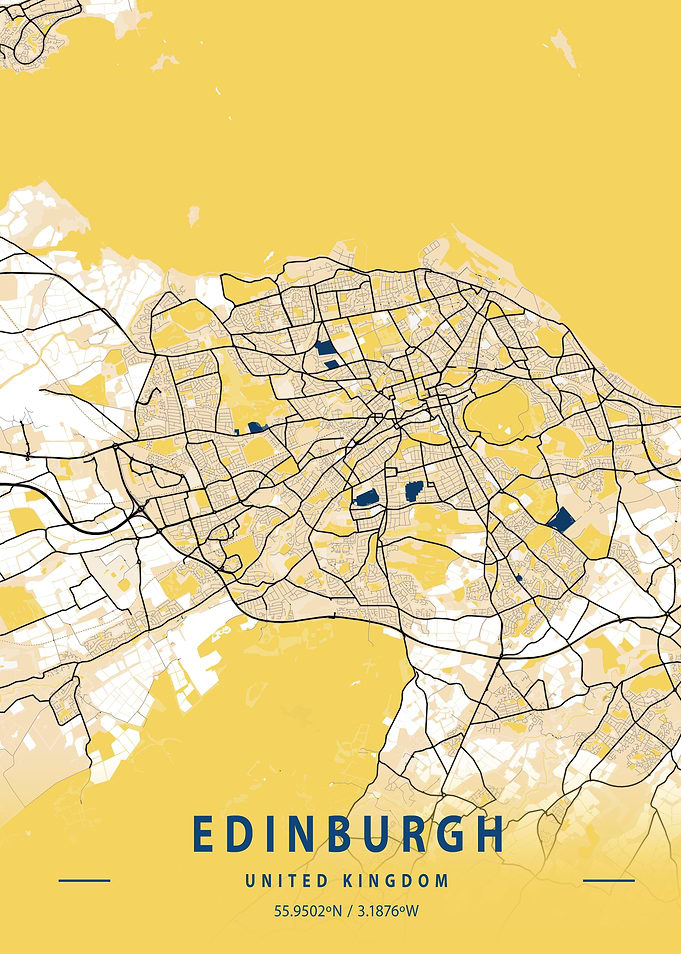 Edinburgh Yellow City Map
