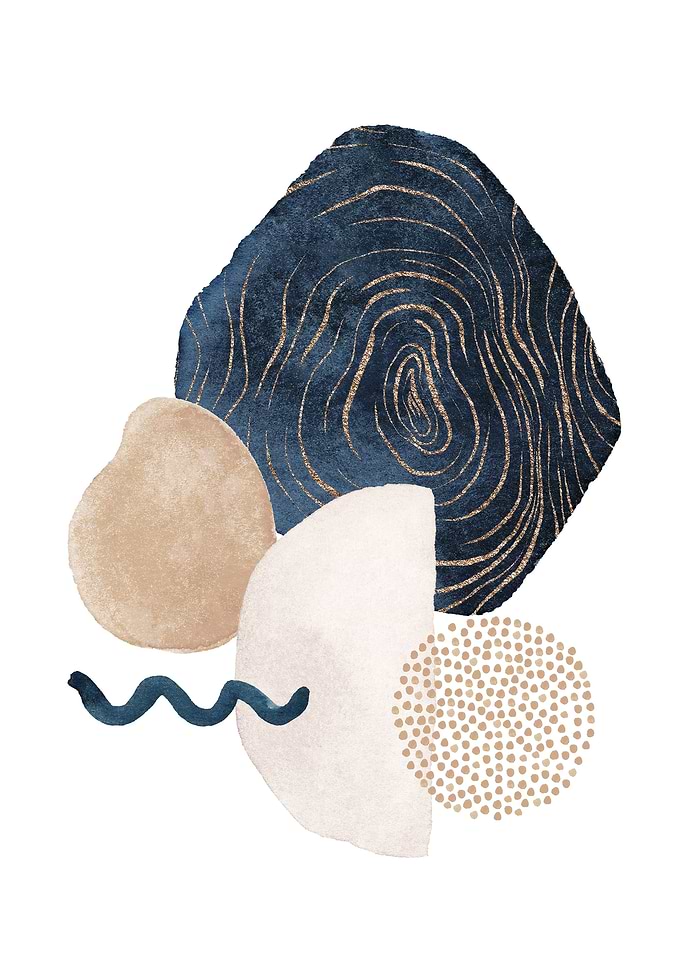 Watercolor Shape in Navy 1