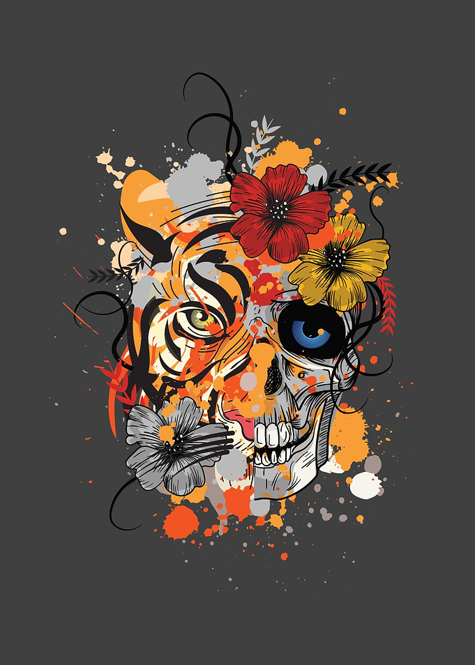 Tiger Flowers Tattoo