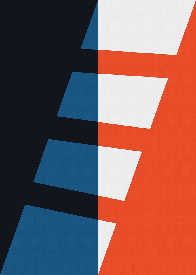 Blue and red XII