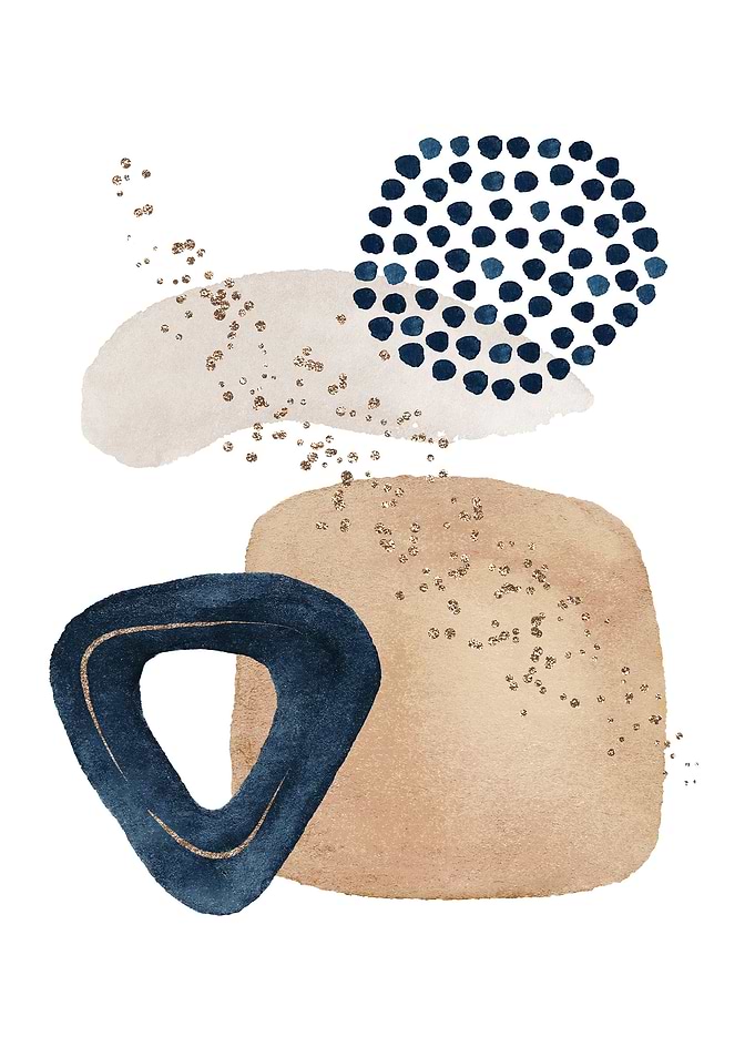 Watercolor Shape in Navy 3