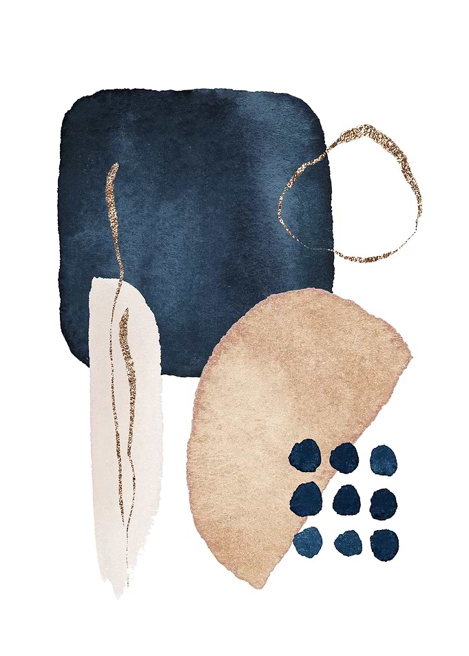 Watercolor Shape in Navy 4