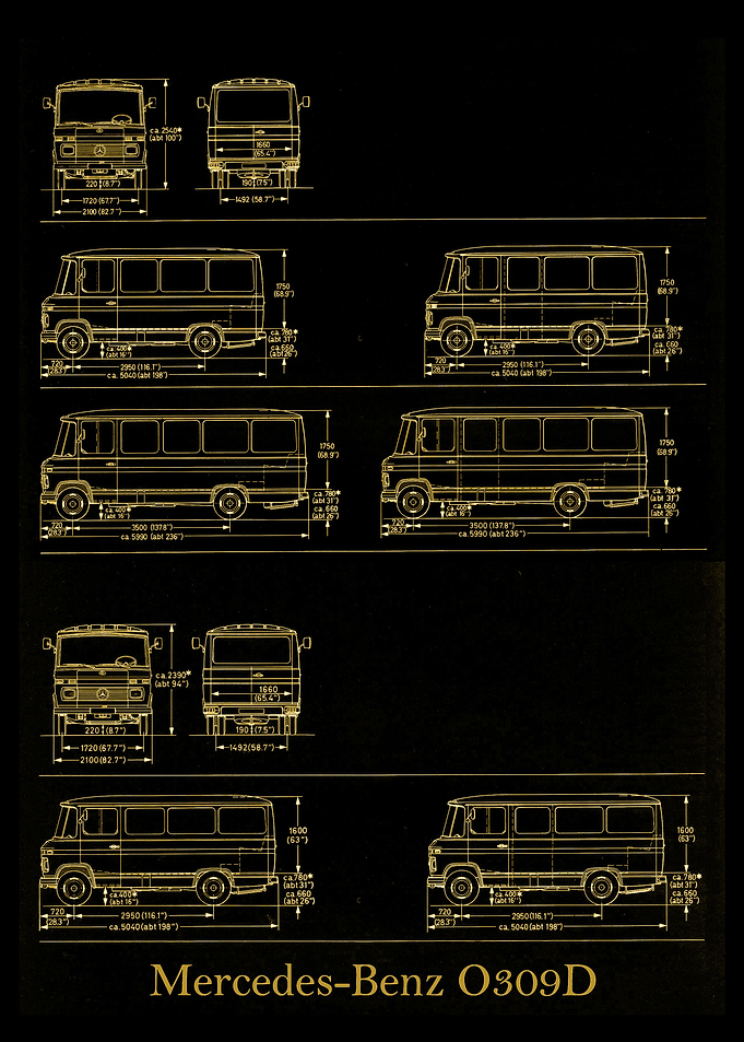 Mercedes Benz O309D gold