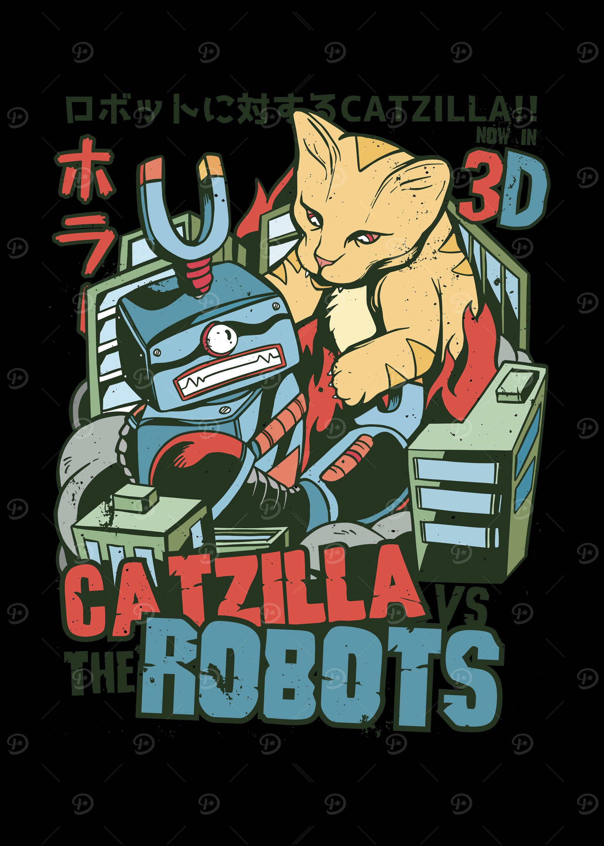 Catzilla vs the Robots