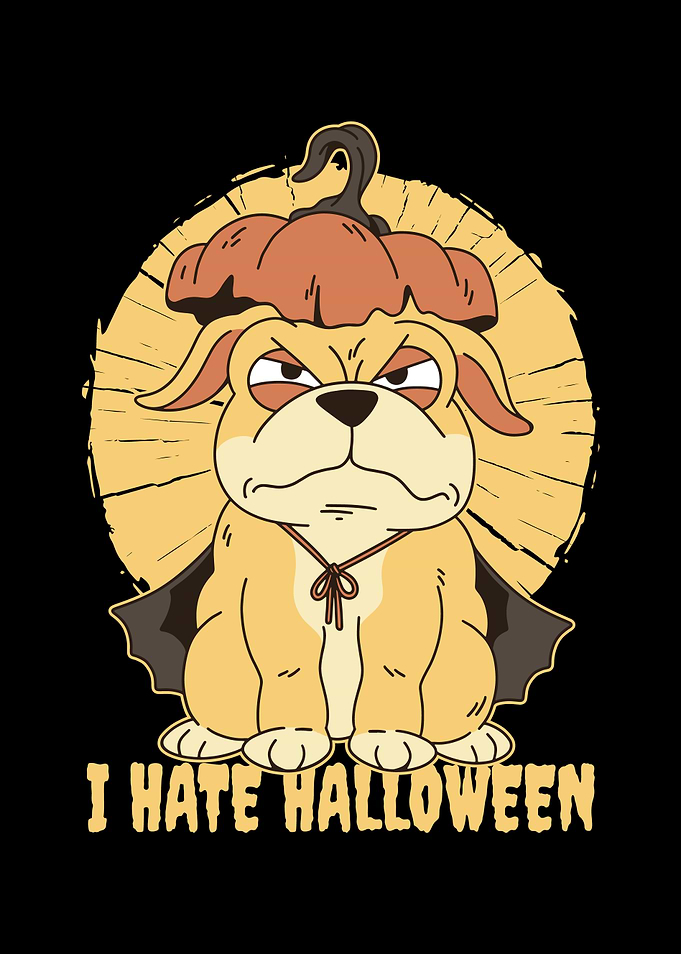Funny I hate Halloween Pug