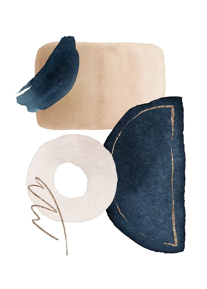 Watercolor Shape in Navy 2