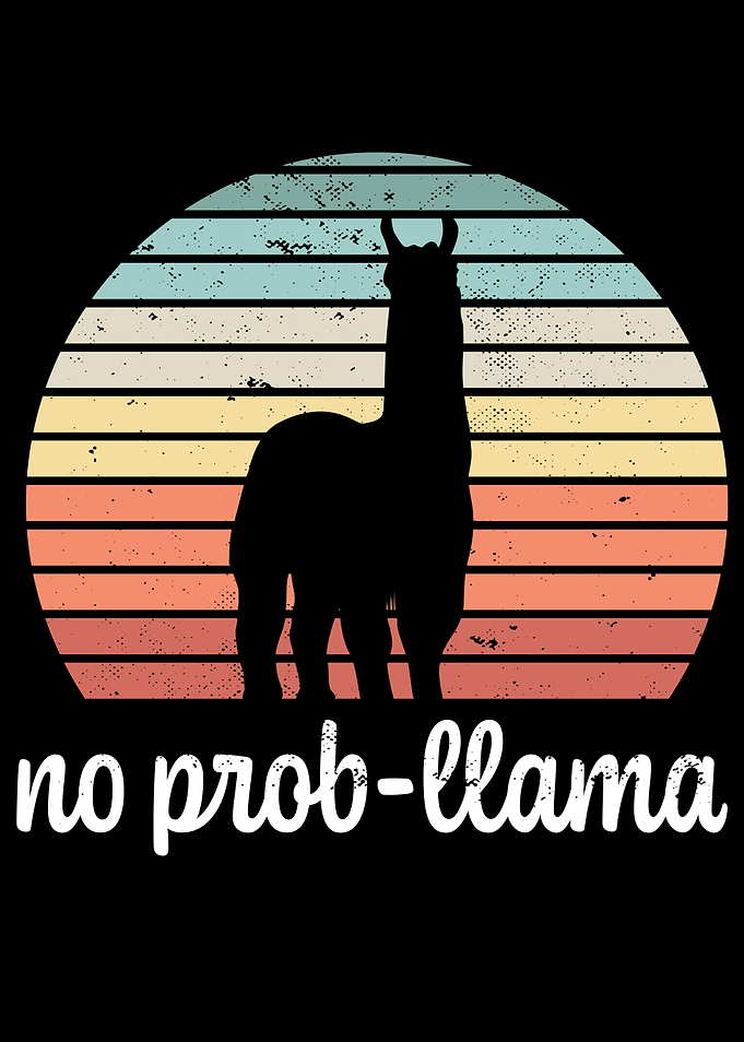 Funny Retro Llama Sunset
