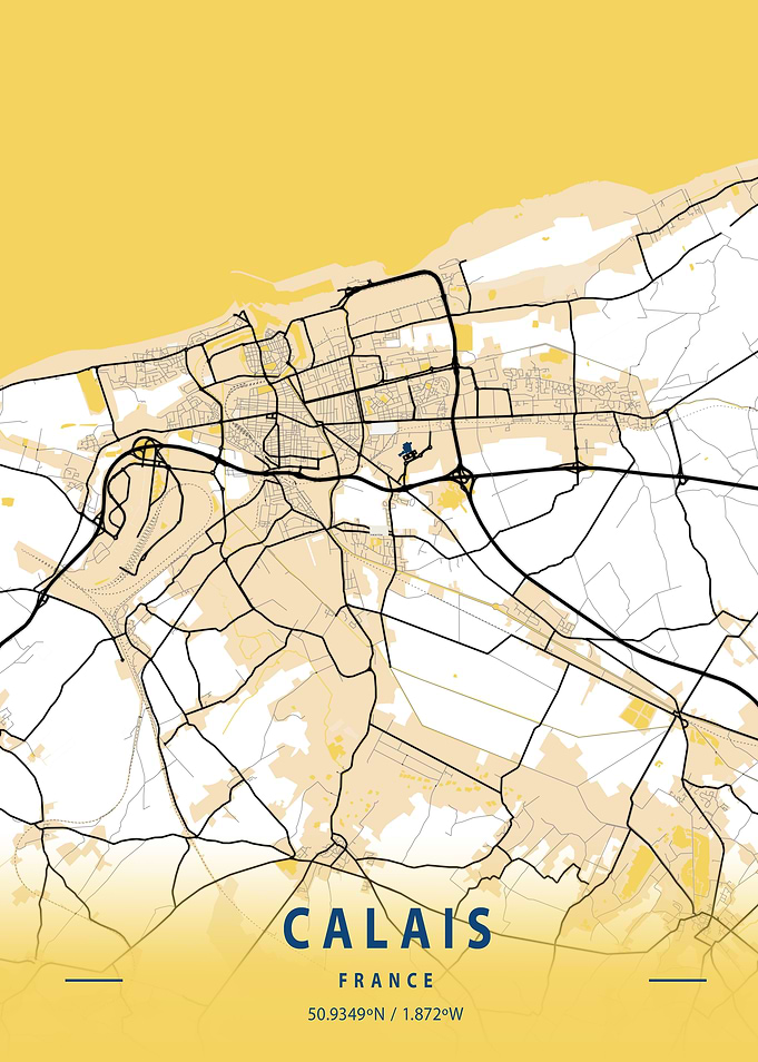 Calais Yellow City Map