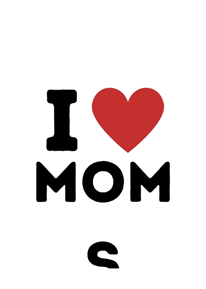 I Love Moms Simple Heart