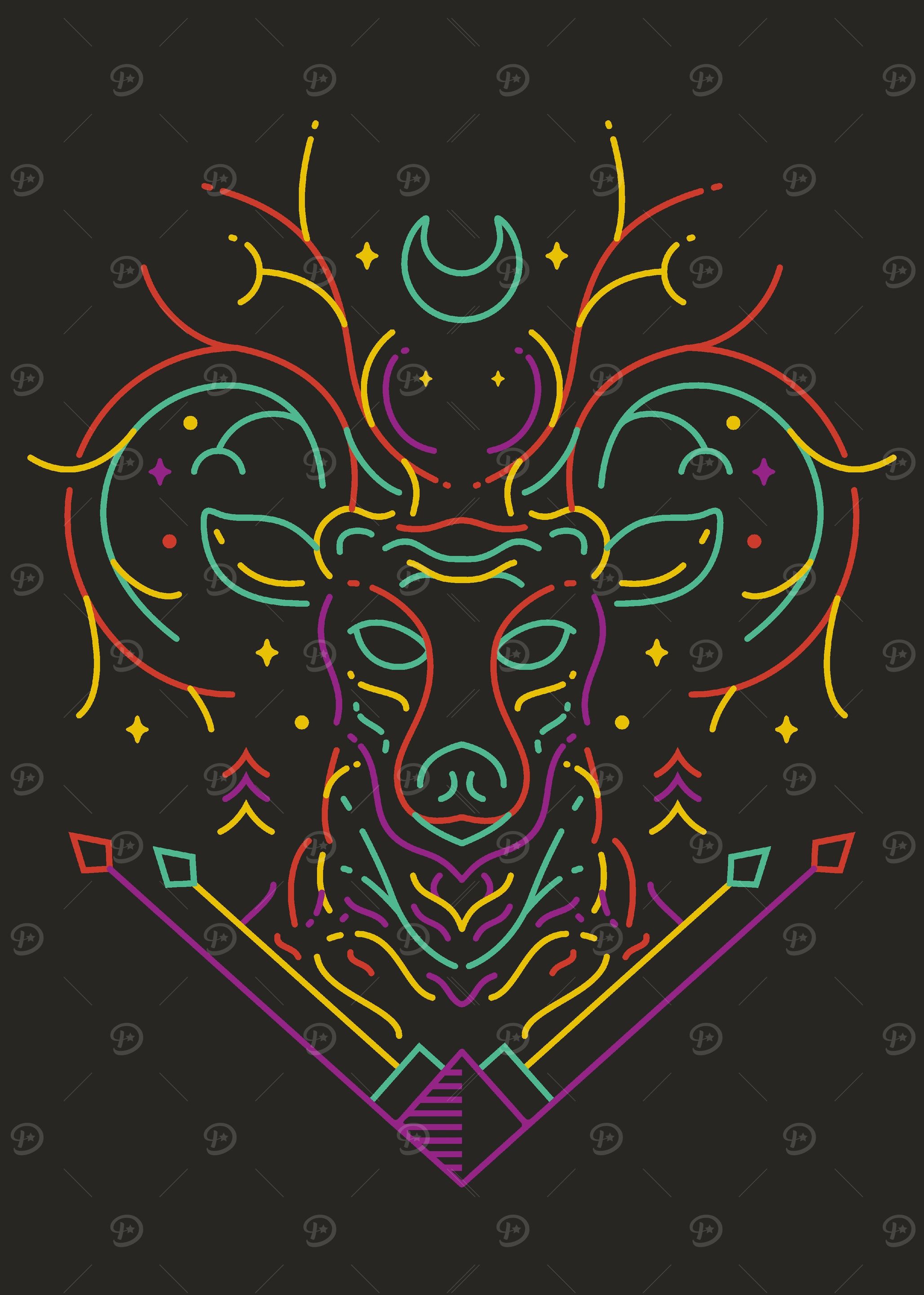 Deer Line art